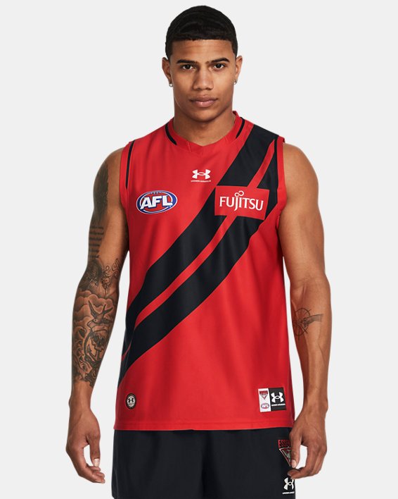 Men's UA EFC AFL Replica Sleeveless Guernsey in Red image number 0